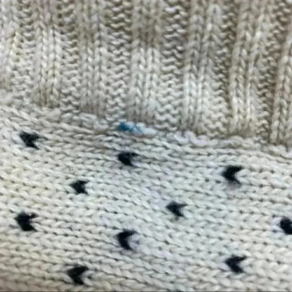 Hand Knit Cardigan Sweater Fair Isle Handmade Christmas Holiday Beige Black Smal - Picture 11 of 16